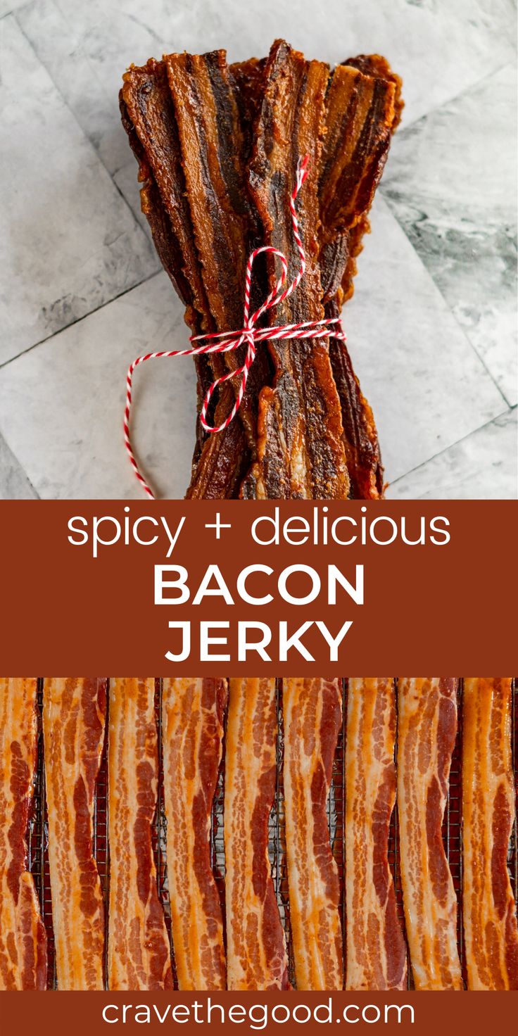 bacon is being cooked in an oven with the words, super easy bacon jeky