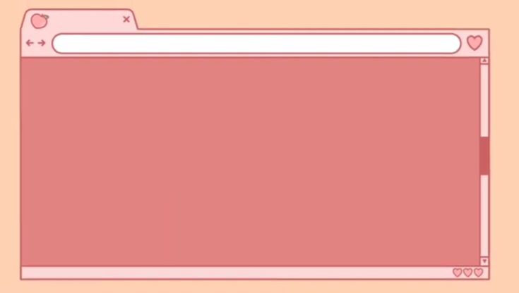 a pink screen with hearts on it