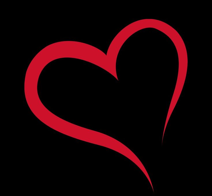 a red heart on a black background