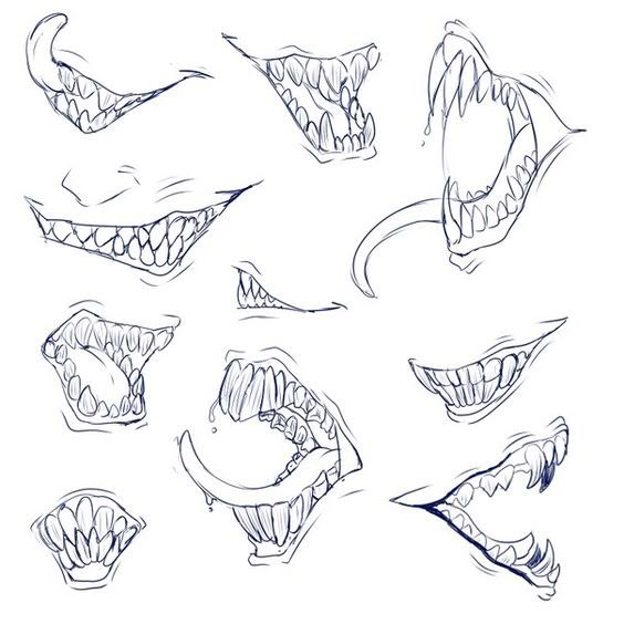 some different types of teeth and mouths in the shape of an animal's mouth