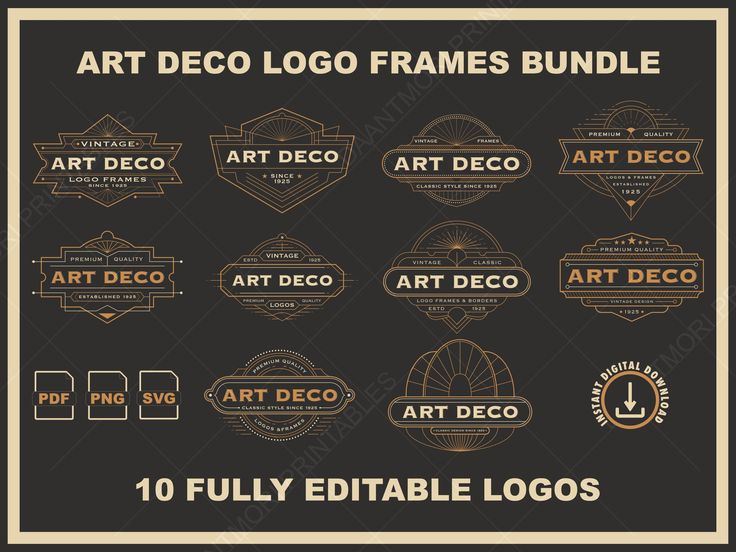 the art deco logo frames bundle