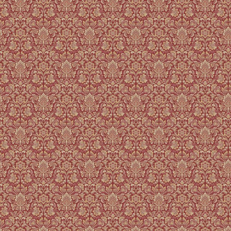 a red and gold wallpaper with an ornate design on it's surface,