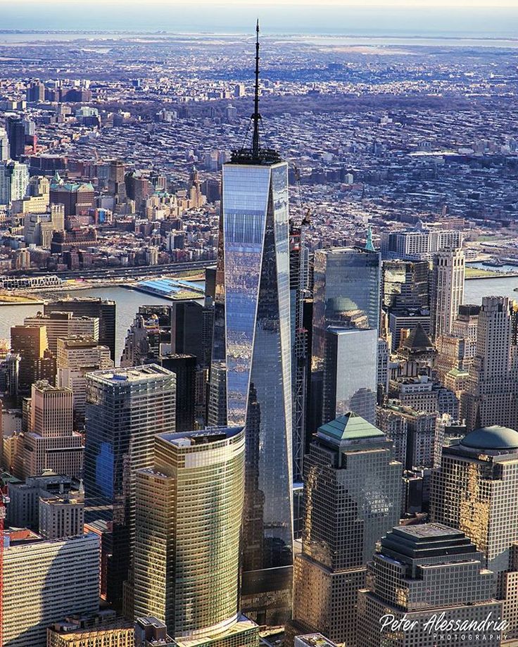 an aerial view of the skyscrapers in new york city