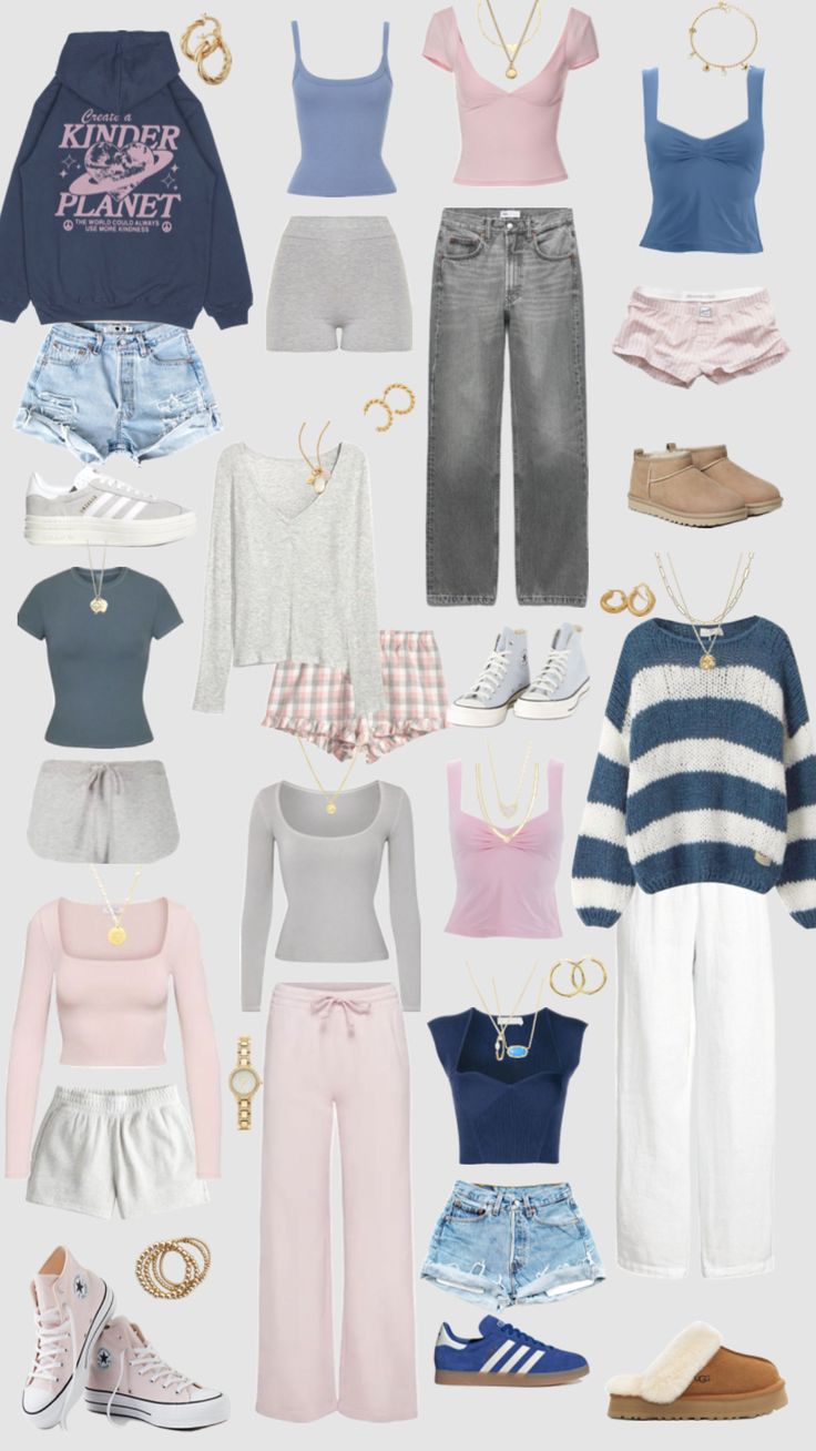 Outfit Inspo With Brand Names, Outfits To Wear To The Aquarium, Cute Clothes Collage, Clothes Aesthetic Collage, Cute Outfit Collage, Stock Holm Style, Uggs Sweatpants, Clothes Collage, Fall Pink