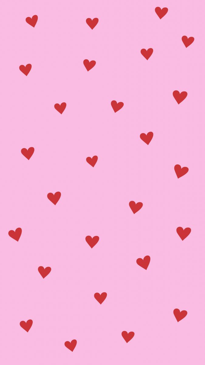 a pink background with red hearts on it