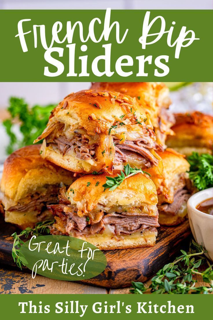 the cover of french dip sliders is shown