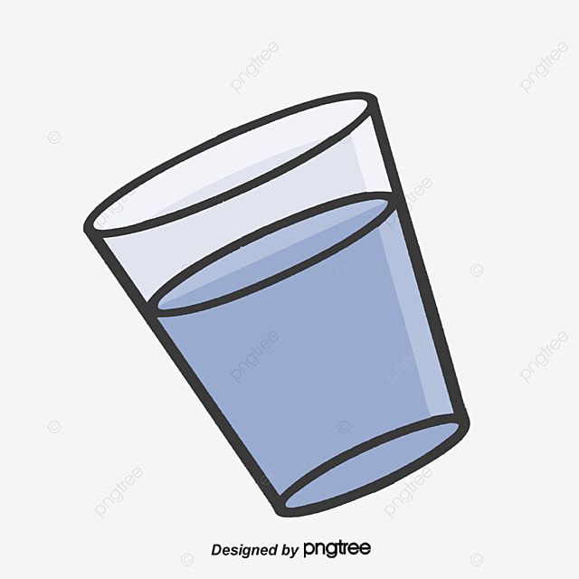 a blue glass filled with water is shown in this graphic design, which has been drawn on