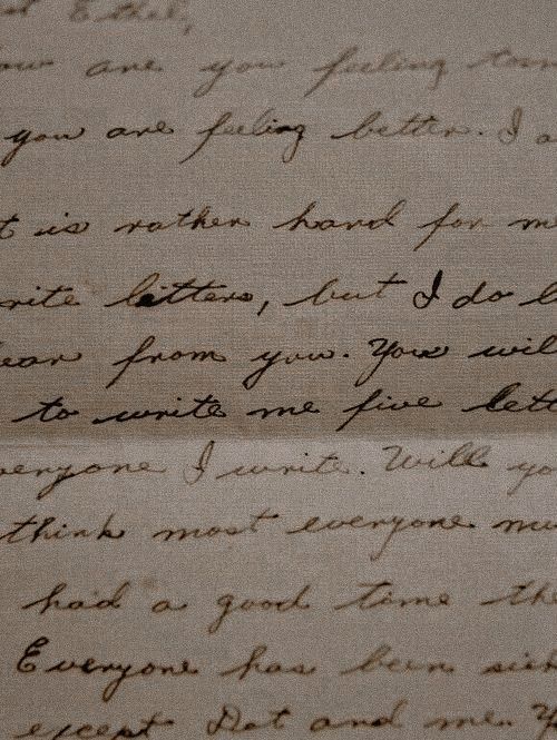 an old handwritten letter with writing on it