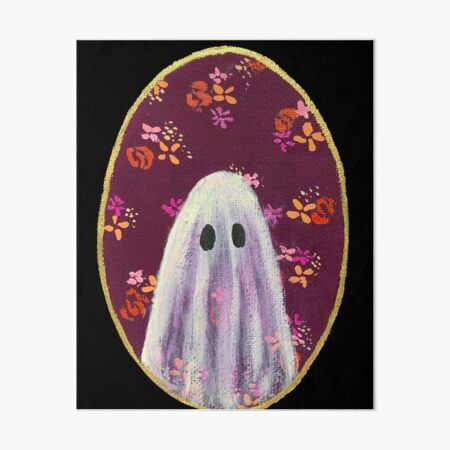 a painting of a ghost with flowers around it