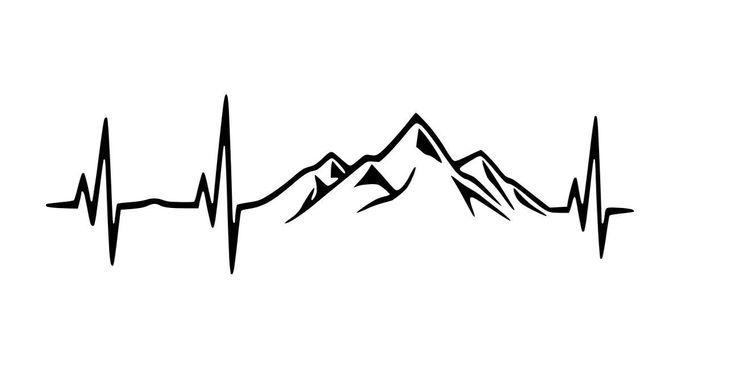 a heartbeat with mountains in the background