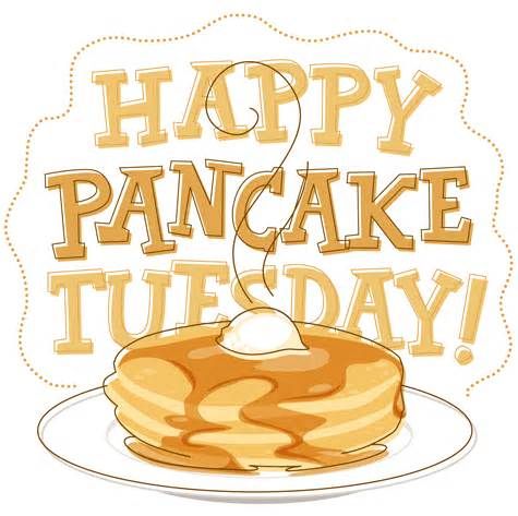 a pancake on a plate with the words happy pancake tuesday