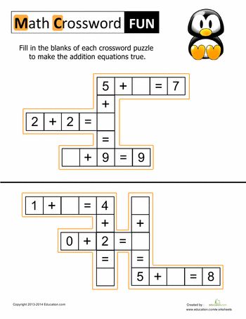 two crossword puzzles with penguin and penguin on the opposite side, one is missing