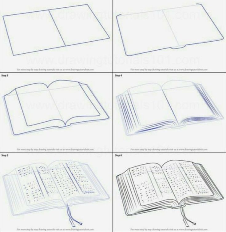 the instructions for how to draw an open book