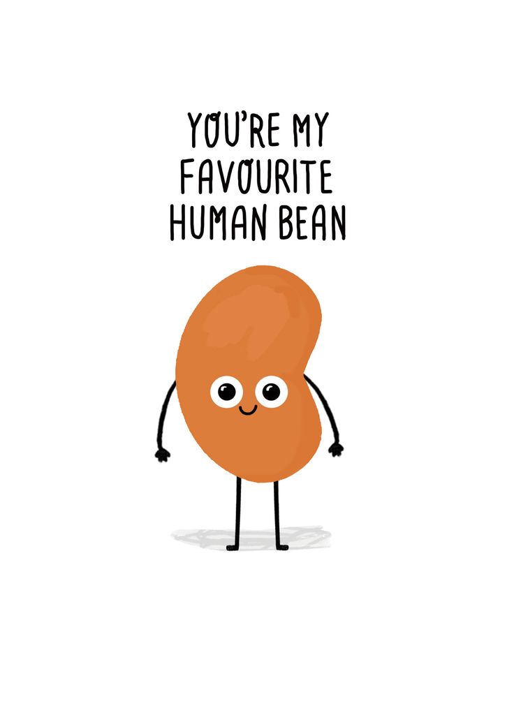 an orange character with the words favorite human bean