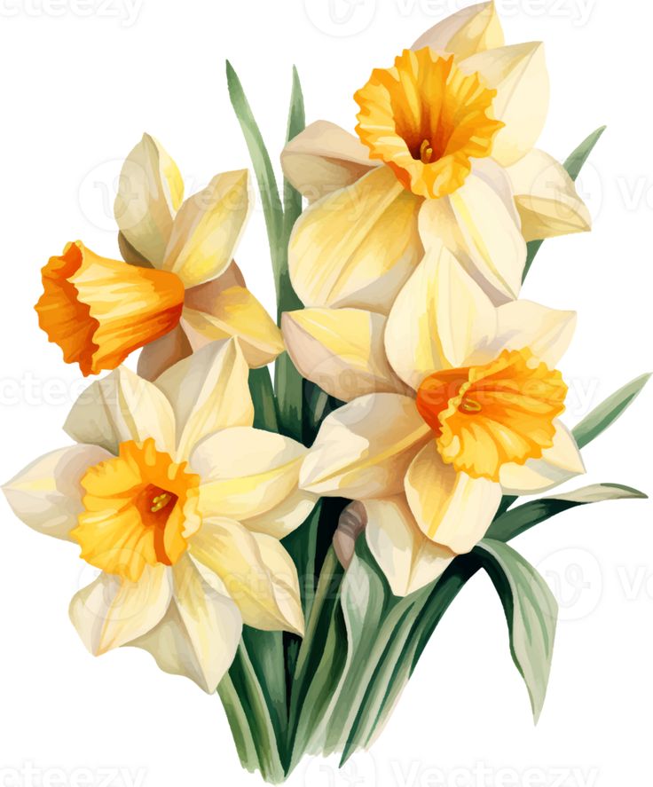 a painting of yellow and white flowers on a white background