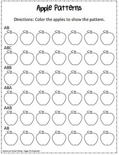 an apple pattern worksheet for students