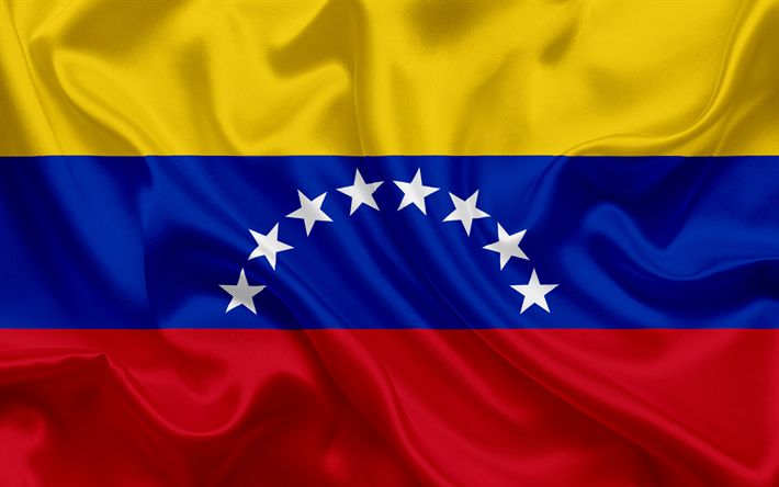 the flag of venezuela is waving in the wind