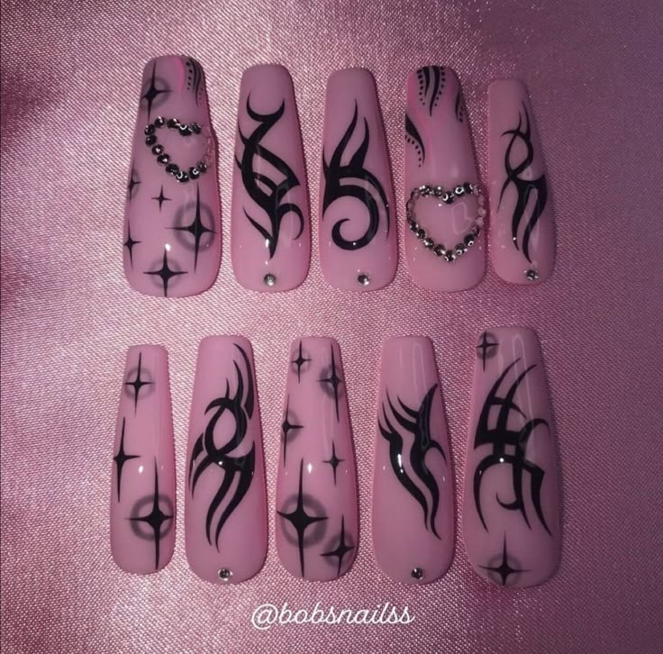 S Nails, Art Deco Nails, Gothic Nails, Anime Nails, Goth Nails, Nails Aesthetic, Grunge Nails, Vibrant Nails, Gel Top Coat