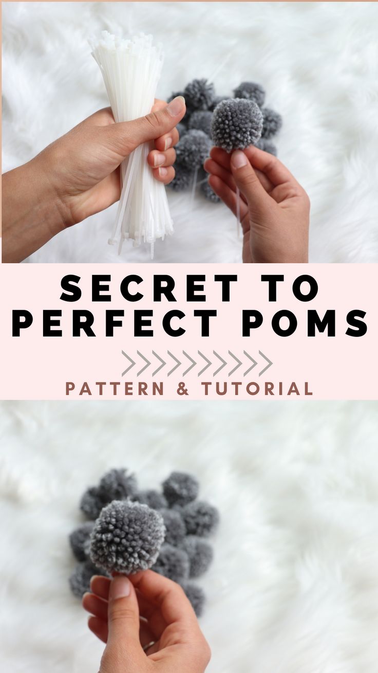 two photos with the words, secret to perfect pom's written on them