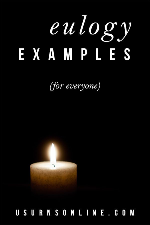 a candle with the words eulogy examples for everyone