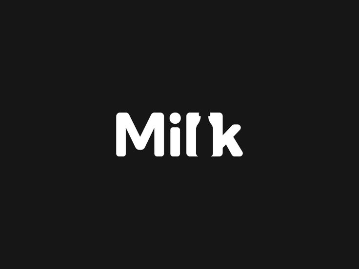 the word milk written in white on a black background