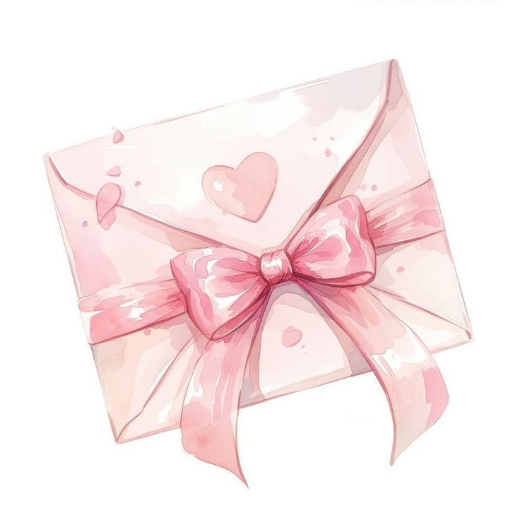 a pink box with a bow and hearts on it