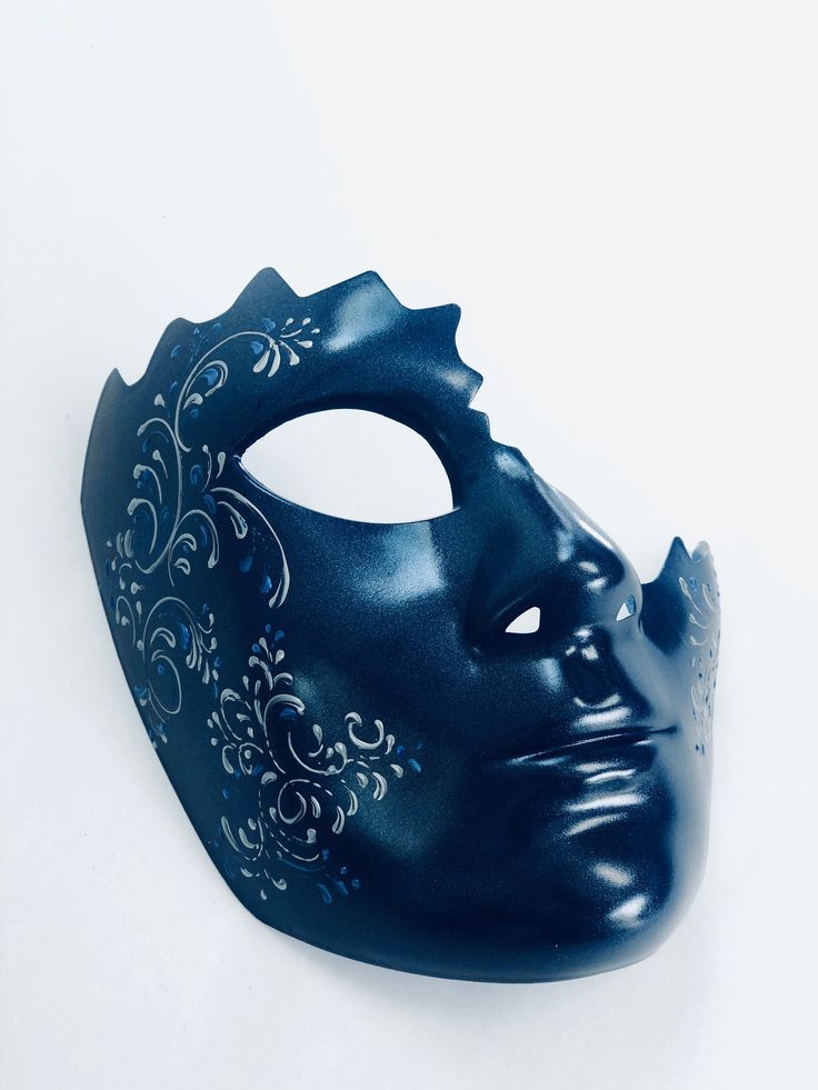 Unisex Venetian Volto style face mask ideal face face shields for your next masquerade ball during the pandemic! Two holes in nose for easy breathing. Face covered in hard mask base. S H I P P I N G - Last minute masquerade mask shopping? Processed same day or within 24 hours. 1-2 day guaranteed delivery services offered, add items to cart and click on shipping tab for rates. Pls leave a check out note with your need date & contact number (especially for expedited and custom orders) Msg for Carnival Costume Mask, Venetian Full Face Masquerade Masks, Blue Full Face Mask For Masquerade, Male Masquerade Mask, Masquerade Mask Full Face, Masquerade Mask Men, Blue Masquerade Mask, Mask Masquerade Ball, Phantom Mask