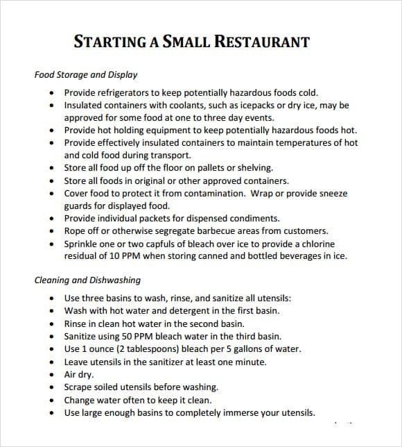 a menu for a small restaurant with instructions on how to prepare the food and drink