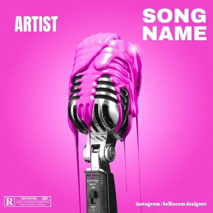 the cover art for artist name song title, featuring an image of a microphone dripping from it