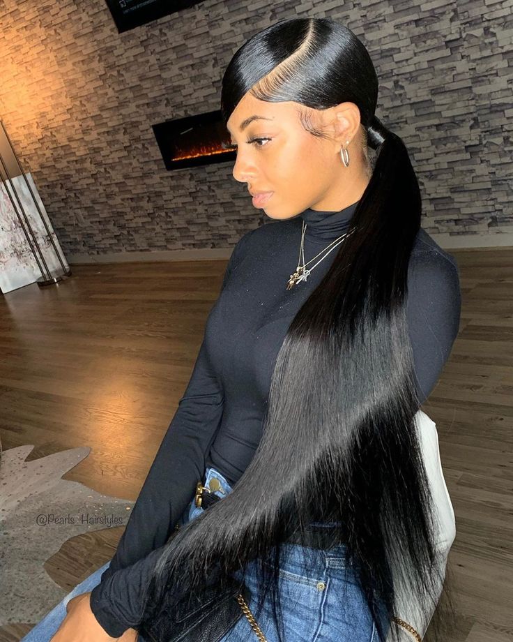 Kim K Ponytail, Long Ponytail Hairstyles, Cute Ponytail Hairstyles, Low Ponytail Hairstyles, Slick Ponytail, Slicked Back Ponytail, Weave Ponytail Hairstyles, Sleek Ponytail Hairstyles, Weave Ponytail