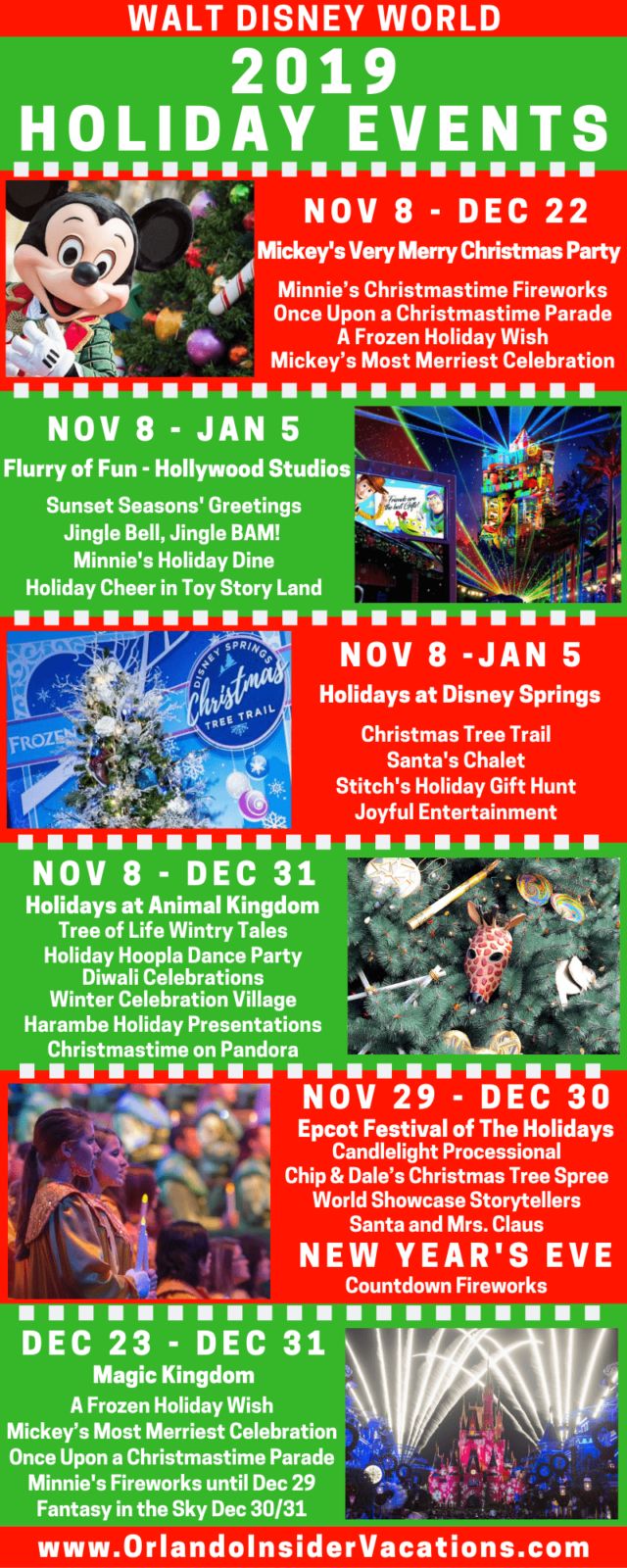 an advertisement for the holidays event with images of mickey mouse and other holiday items on it