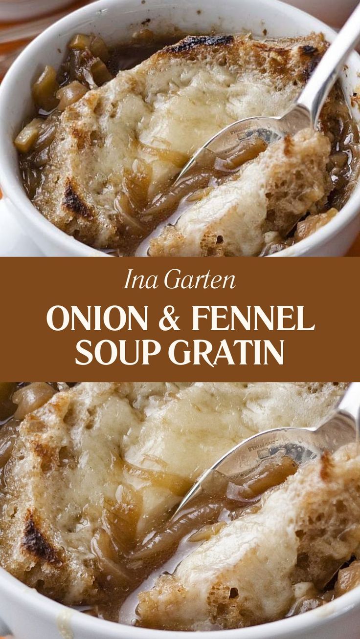 Ina Garten Onion & Fennel Soup Gratin Ina Garten French Onion Soup, Fennel Soup, Sandwich Sauces, Toasted Bread, Hearty Meal, French Onion Soup, Soup And Sandwich, French Onion, Hearty Meals