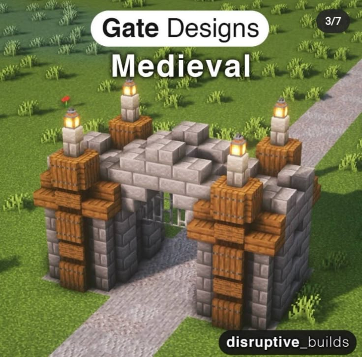 the gate designs medieval for minecraft