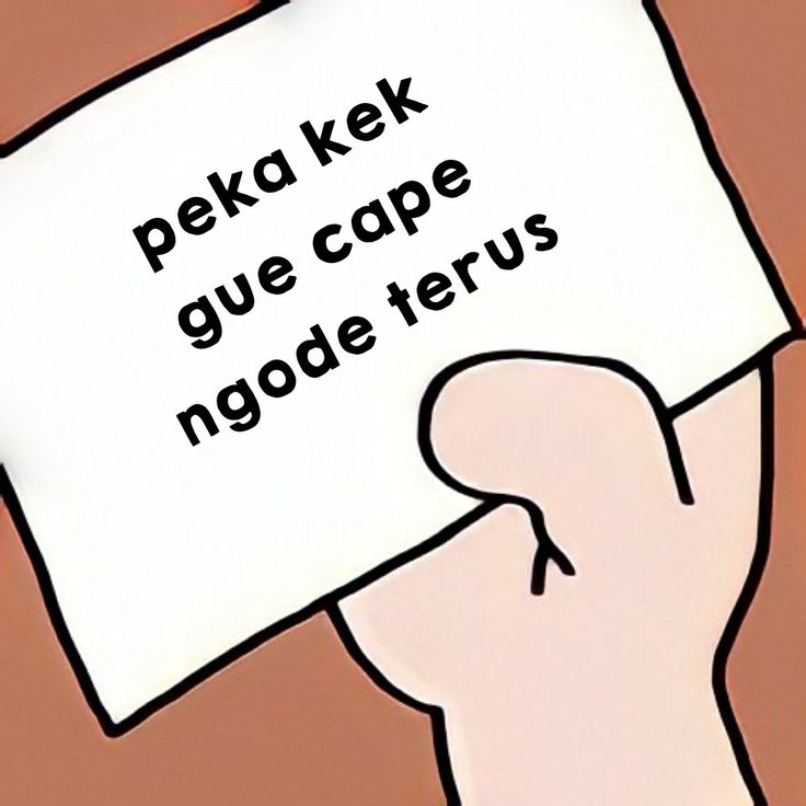 a hand holding up a sign that says peka kek give cape noodle terus