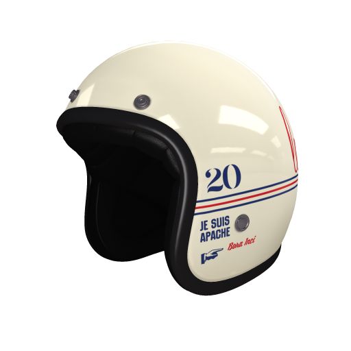 a white helmet with the number 20 on it