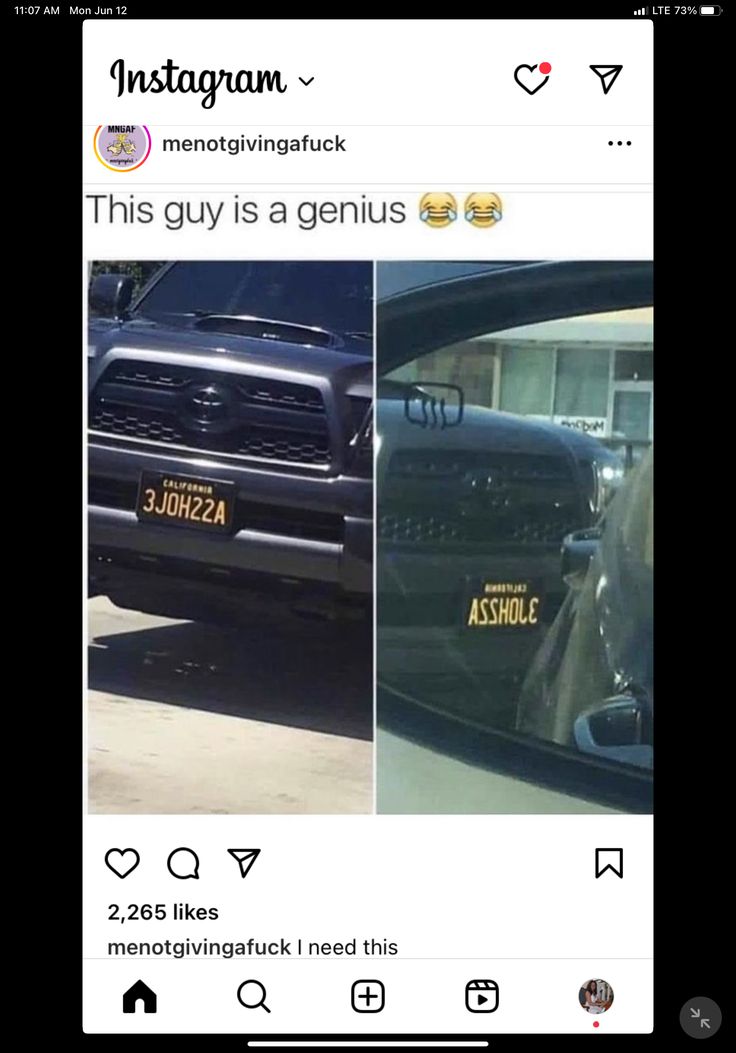 an instagram with two pictures of the same car