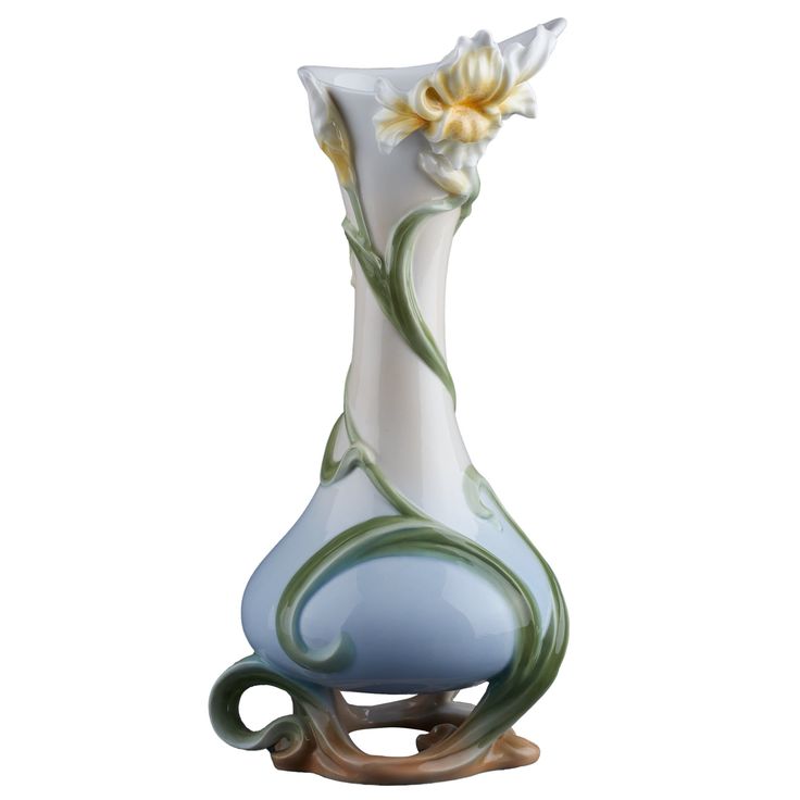 Make a statement with our large lily suspended vase. Crafted from fine porcelain, this 14.17" multicolor vase features a detailed lily design, making it a standout addition to any collection Art Nouveau Ceramics, Vases Design, Ceramic Vases Design, Lily Vases, Lily Design, Vase Large, Dinner Set, Vase Design, Aesthetic Beauty