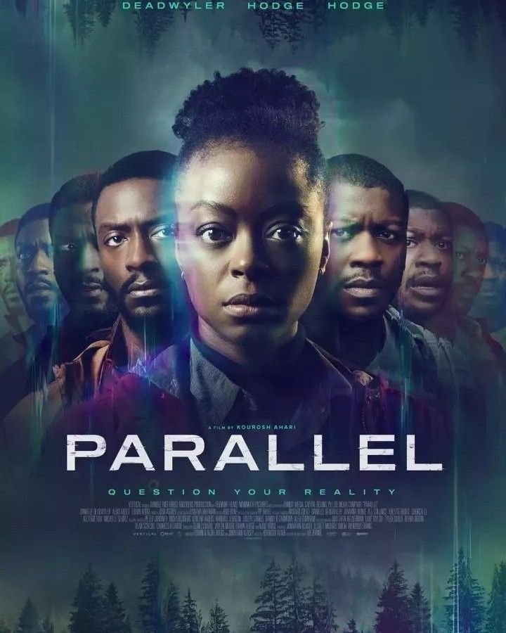 the poster for parallel, which features two men and one woman in front of trees