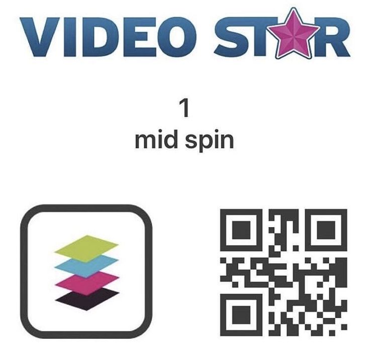 the logo for video star 1 mid spin with qr code and qr code