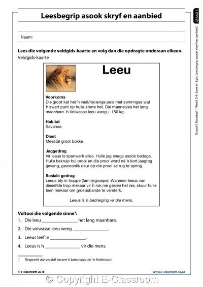 a page with an image of a lion on it's back and the words leeu