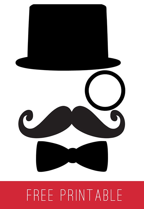 a black and white silhouette of a man with a mustache, bow tie and top hat