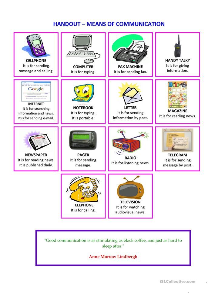 a poster with different types of electronic devices on it's sides and the words handout means of communication