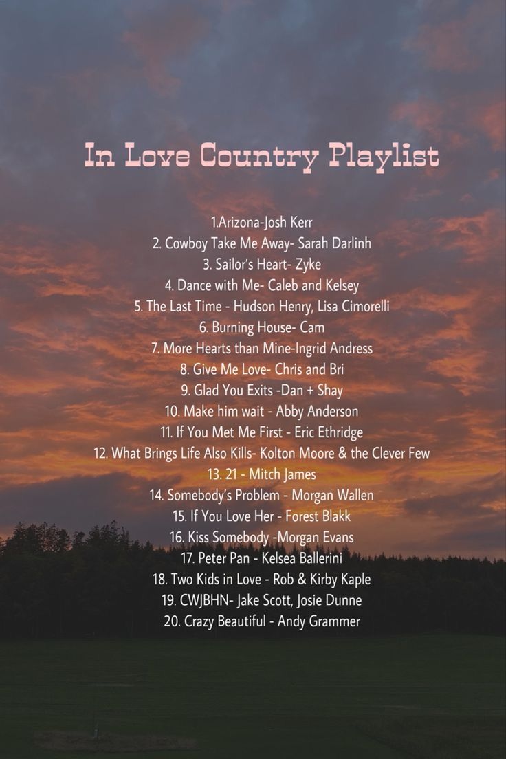 the back cover of in love country playlist