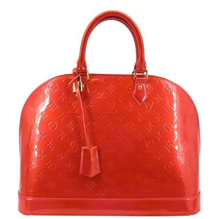 Item Details: Designer: LOUIS VUITTON Series: Alma GM Retail: N/A Style: Satchel Material: Monogram Vernis Leather Color: Red Made Year: 2008 Date/Authenticity Code: MI5008 Made: France Measurements: 15.25" L x 7.5" W x 11.5" H Accessories: Padlock. Condition Detail: Rank AB: Overall excellent condition. It may have light signs of use. Please see the pictures carefully. Outside: Light signs of use. Inside: Clean condition. Leather: Light dirt marks, signs of use. Corners: Rubbing, light scratche Gm Monogram, Pre Owned Louis Vuitton, Leather Satchel Bag, Satchel Bag, Lighted Signs, Leather Satchel, Louis Vuitton Handbags, Satchel Bags, Bags Designer