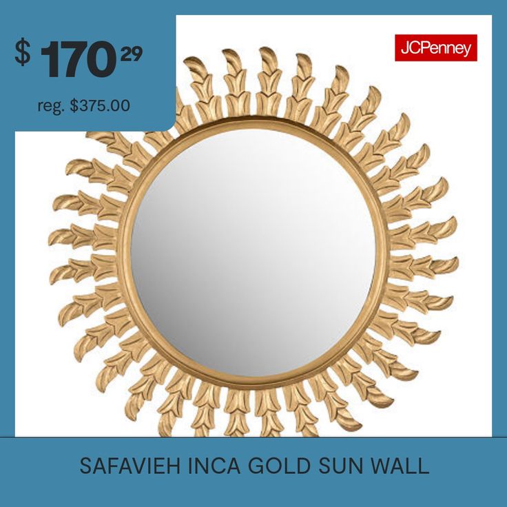 a round mirror with gold leaves on it and the price is $ 709 00