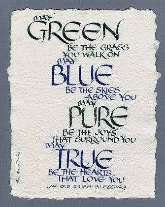 a piece of paper that has some writing on it with the words blue and green