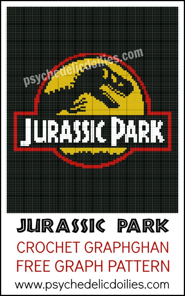 the jurasic park logo is shown in red, yellow and black with an image of a dinosaur on it