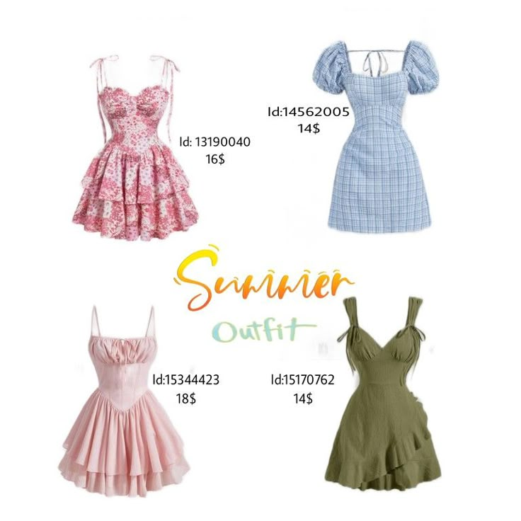 Shein summer dress ideas with ıd codes Shein Outfits With Links, Shein Outfit Inspo With Code, Shein Outfit Ideas With Code, Shein Codes Outfits Summer, Summer Outfits Shein Codes, Shein Codes Summer, Shein Summer Outfits With Codes, Shein Summer Dress, Shein Fits Summer