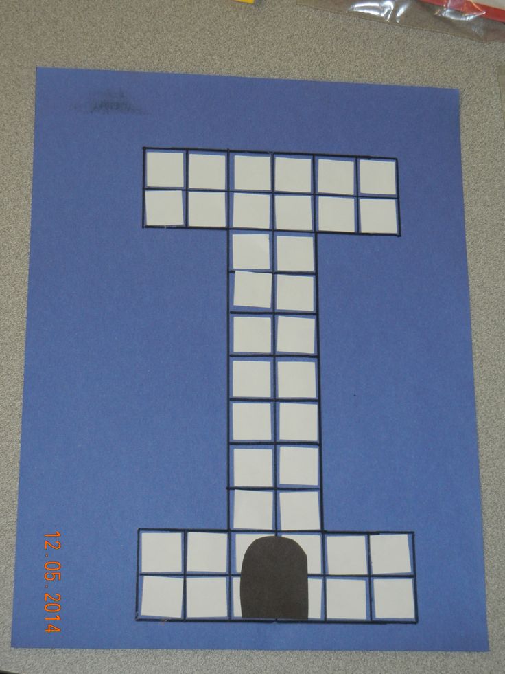 the letter t is made out of squares