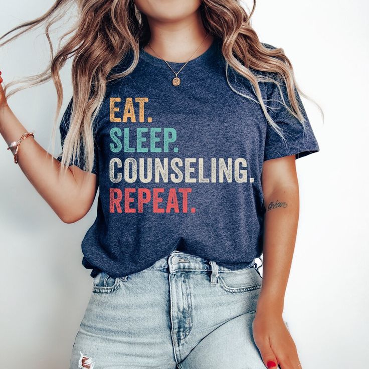 Eat Sleep Counseling Repeat Shirt, Funny School Counselor Shirt, Mental Health Awareness Shirt, Girl Power Shirt, Guidance Counselor Shirt by Mioqlo School Counselor Shirt, Guidance Counselor, Counselor Shirt, Girl Power Shirt, Funny School, Shirt Girl, Awareness Shirt, School Counselor, School Humor